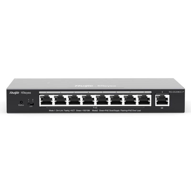 Ruijie Switch 9xGb RJ45 (8 PoE/POE+) 120W Steel Ruijie Switch 9xGb RJ45 (8 PoE/POE+) 120W Steel