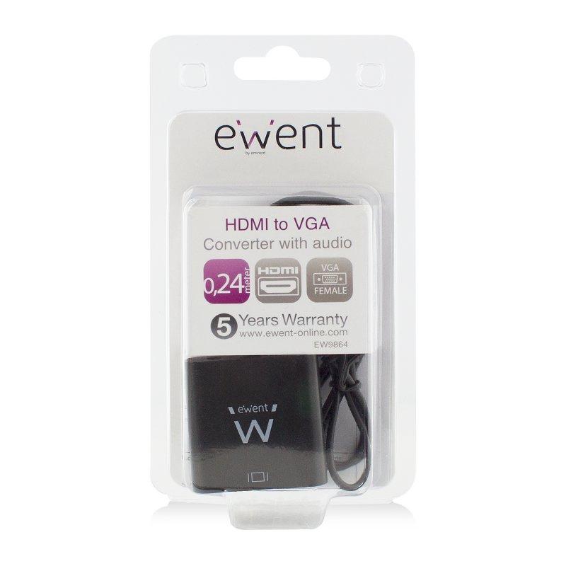 EWENT EW9864 Adaptador Hdmi/Vga con Audio