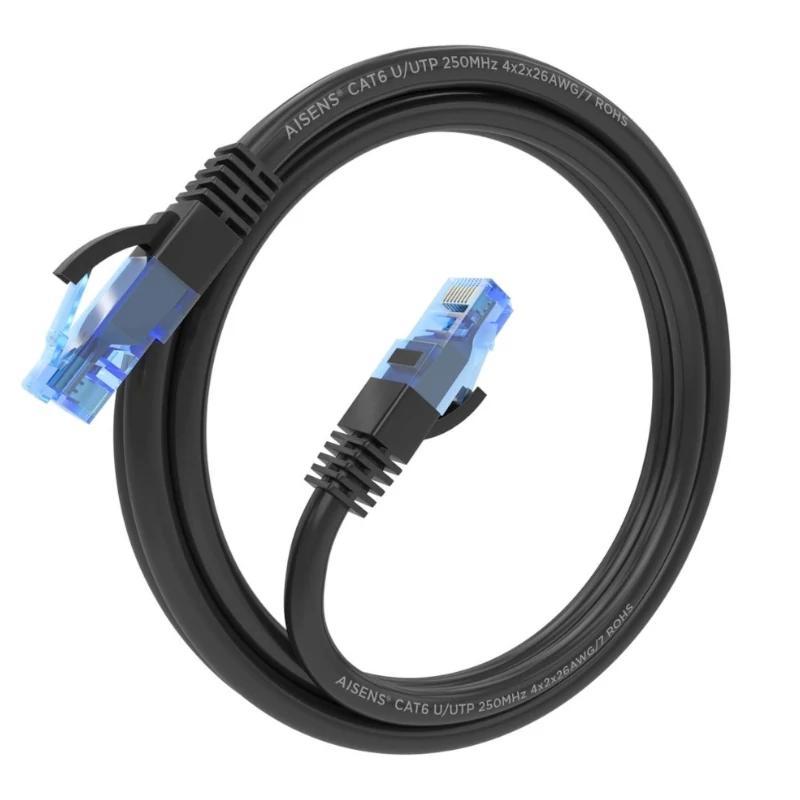 Aisens Cable RJ45 Cat.6 UTP AWG26 CCA Negro 2.0M