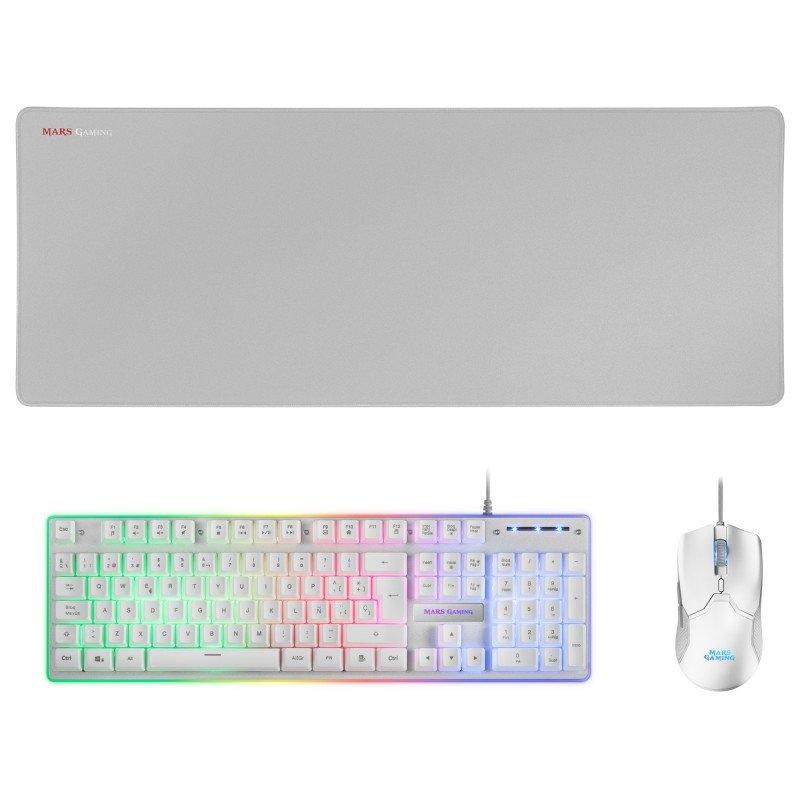 Mars Gaming Combo MCPX GAMING 3IN1 RGB BLANCO