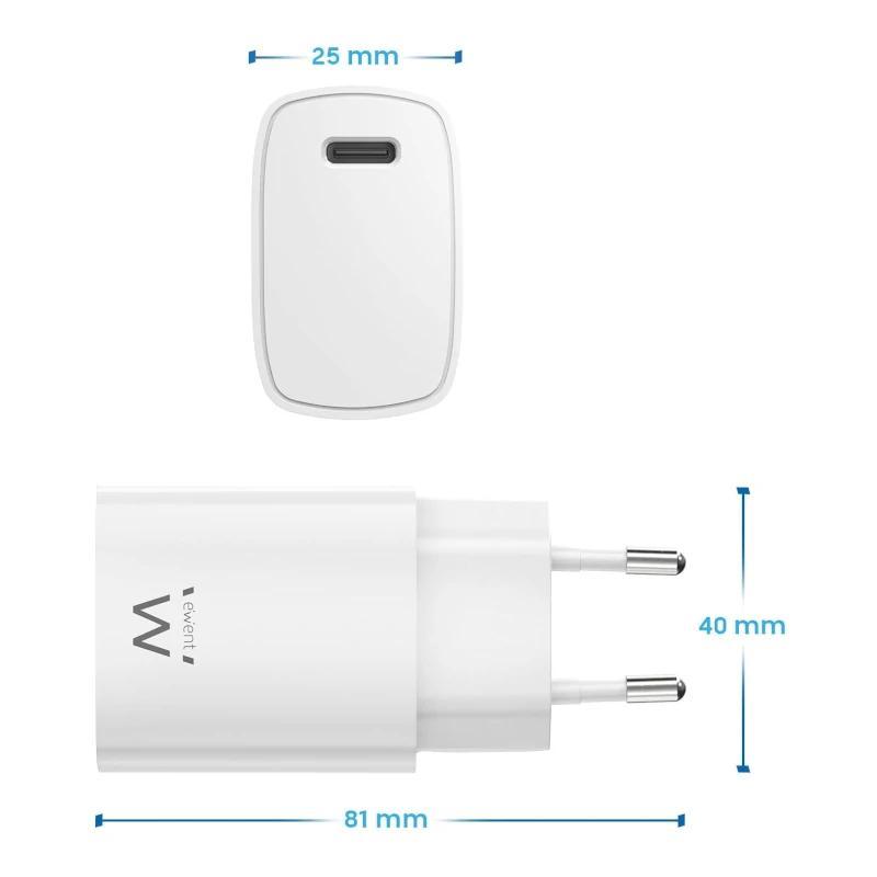 EWENT Cargador Usb-C carga rapida 20W