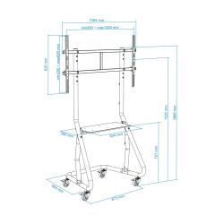 Tooq FS20200M-B Soporte Suelo Ruedas/Bases 60-105"