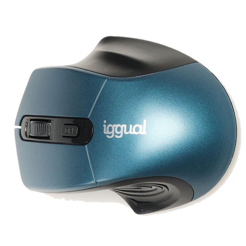 iggual Ratón inalámbrico ERGONOMIC-L-1600DPI azul