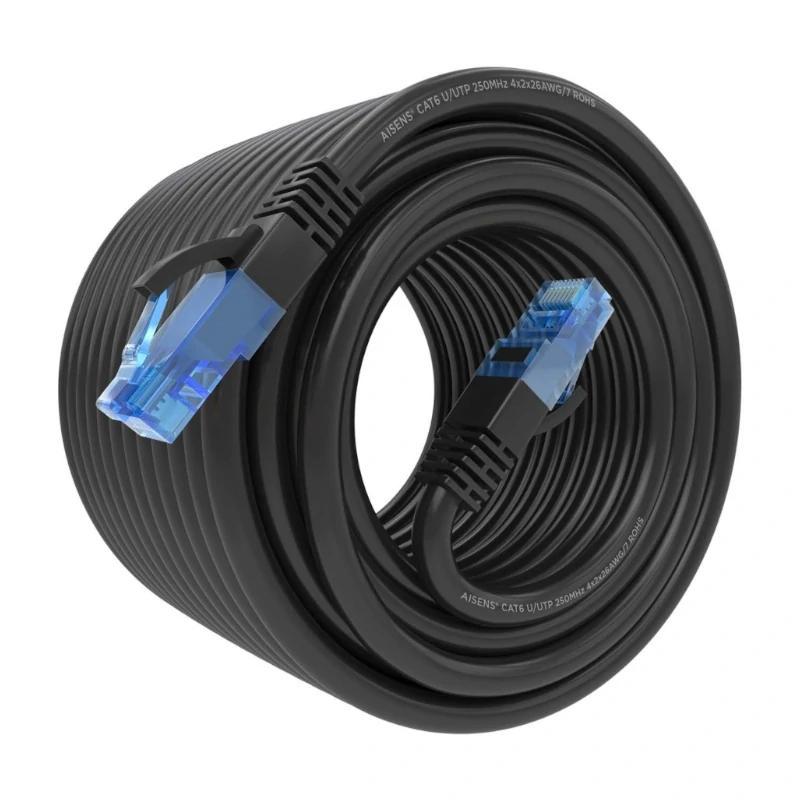 Aisens Cable RJ45 CAT.6 UTP AWG26 CCA Negro 20m