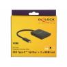 Delock Divisor USB Type-C>2 x salida HDMI 4K Negro