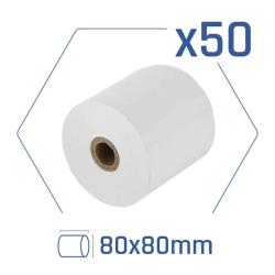 iggual Caja 50 rollos papel térmico 80x80x13 mm