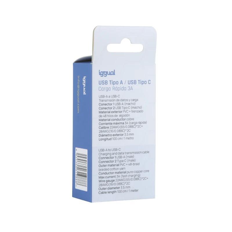 iggual Cable USB-A a tipo C 3A 100 cm trenzado iggual Cable USB-A a tipo C 3A 100 cm trenzado