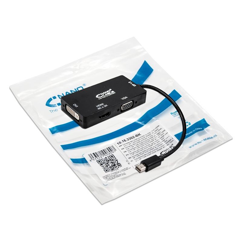 Nanocable Conversor Mini Displayp/VGA/DVI/HDMI 3E Nanocable Conversor Mini Displayp/VGA/DVI/HDMI 3E