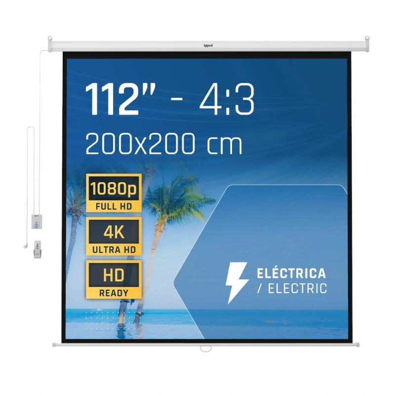 iggual Pantalla eléctrica 4:3 112" 200x200 cm iggual Pantalla eléctrica 4:3 112" 200x200 cm