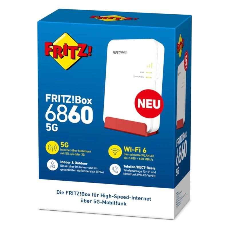 Fritz! Box6860 5G Router WiFi6 4x4 MIMO NanoSIM Fritz! Box6860 5G Router WiFi6 4x4 MIMO NanoSIM