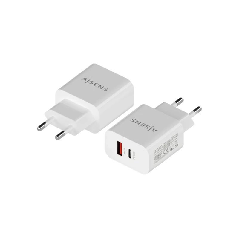 Aisens Cargador 20W USB-C PD3.0 USB-A QC3.0 Blanco Aisens Cargador 20W USB-C PD3.0 USB-A QC3.0 Blanco