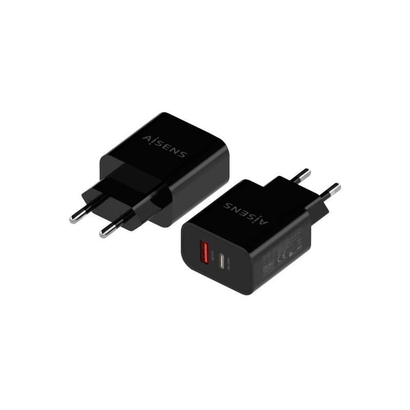 Aisens Cargador 20W USB-C PD3.0 USB-A QC3.0 Negro Aisens Cargador 20W USB-C PD3.0 USB-A QC3.0 Negro