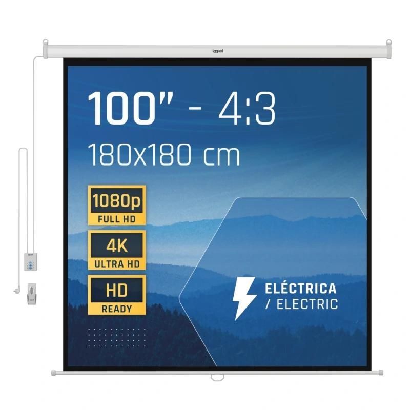 iggual Pantalla eléctrica 4:3 100" 180x180 cm iggual Pantalla eléctrica 4:3 100" 180x180 cm