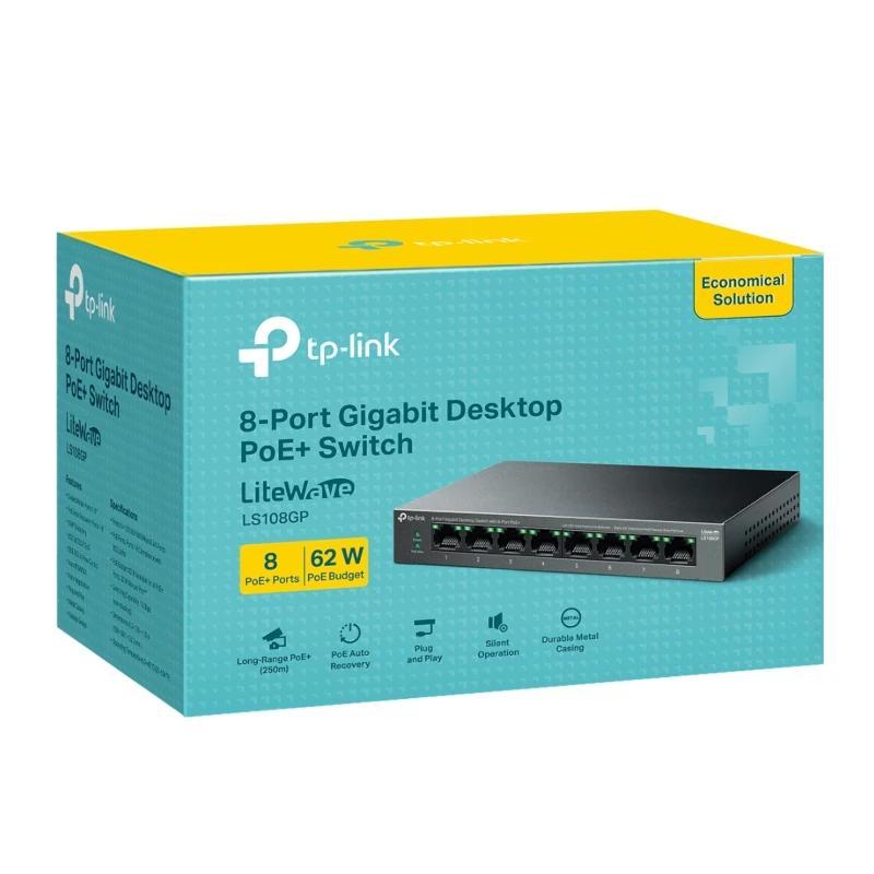 TP-Link LS108GP Switch 8xGb PoE+ 62W Desktop TP-Link LS108GP Switch 8xGb PoE+ 62W Desktop