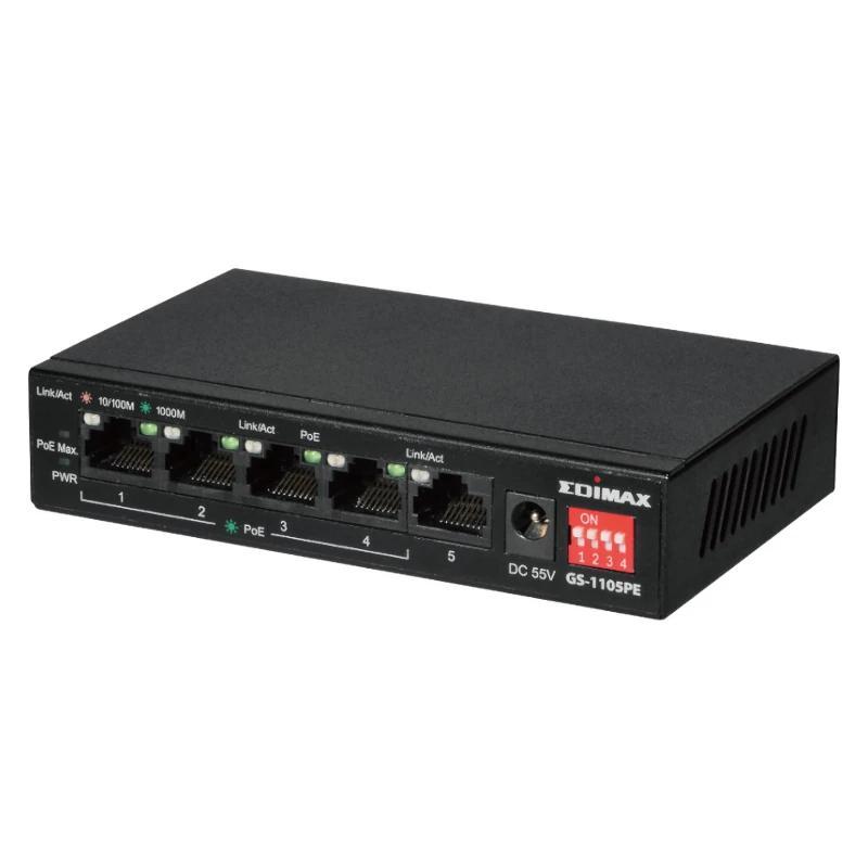 Edimax GS-1105PE Swithc 5xGbE (4PoE+) LR Edimax GS-1105PE Swithc 5xGbE (4PoE+) LR
