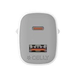 Celly Cargador Gan  1USB 1USBC 35w WH