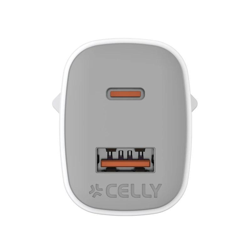 Celly Cargador Gan 1USB 1USBC 35w WH Celly Cargador Gan 1USB 1USBC 35w WH