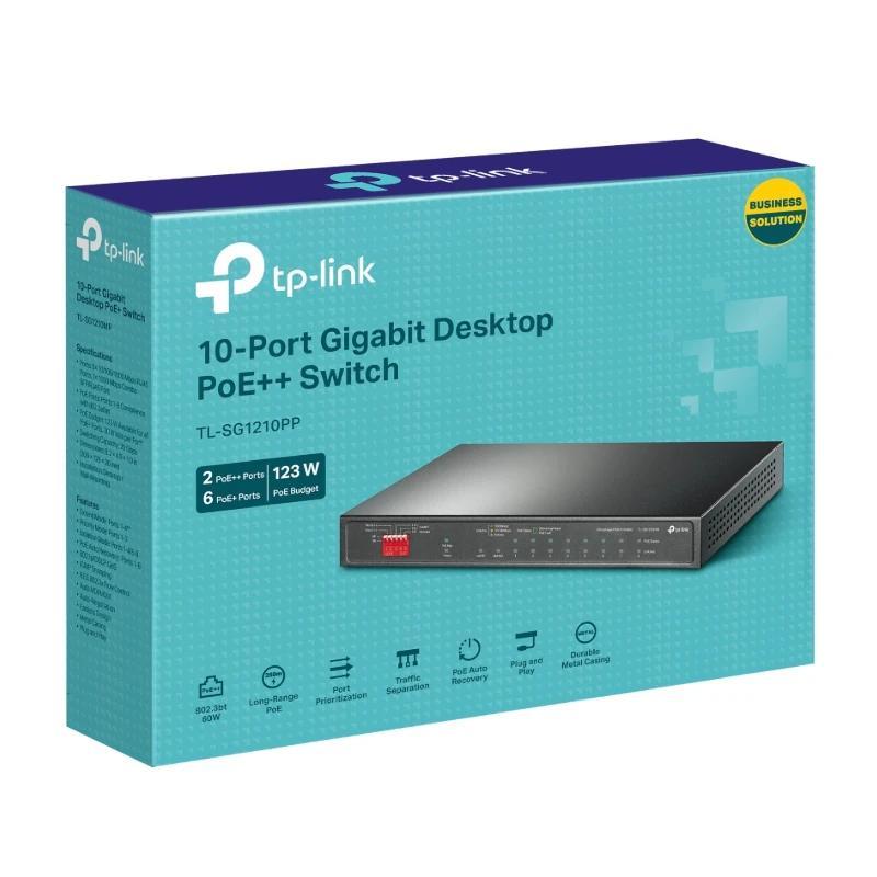 TP-Link TL-SG1210PP Switch 6xG PoE+ 2xG PoE++ 2xG TP-Link TL-SG1210PP Switch 6xG PoE+ 2xG PoE++ 2xG
