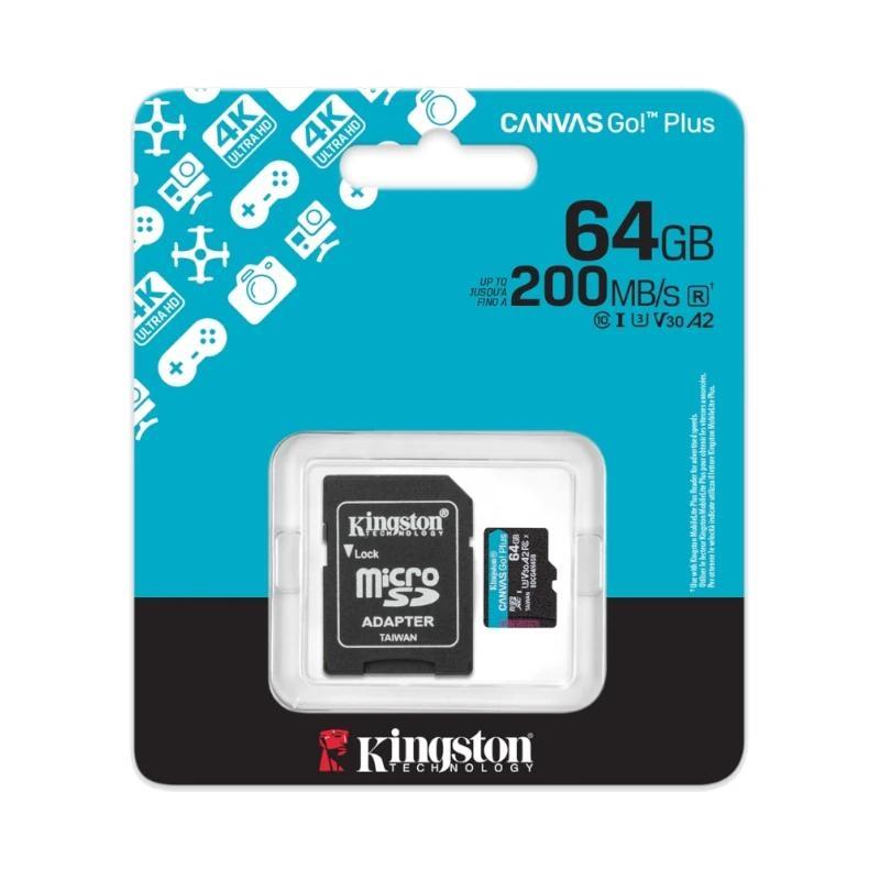 Kingston microSD Canvas Go! Plus 4 64GB 200 MB-s Kingston microSD Canvas Go! Plus 4 64GB 200 MB-s