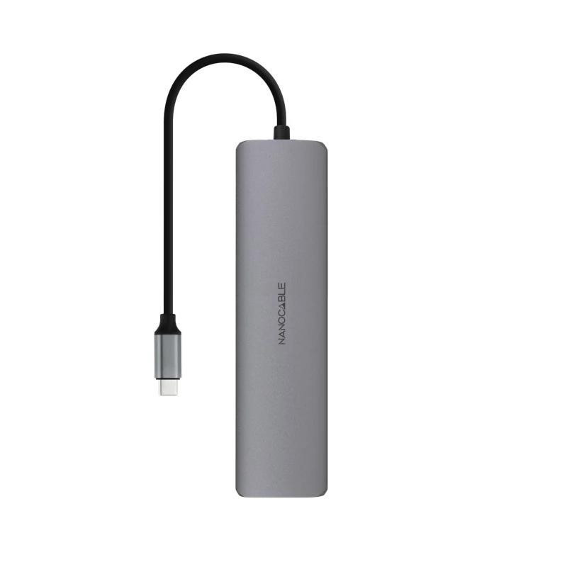 Nanocable Hub 8en1 USB-A+USB-C+HDMI+USB-C PD+Jack Nanocable Hub 8en1 USB-A+USB-C+HDMI+USB-C PD+Jack