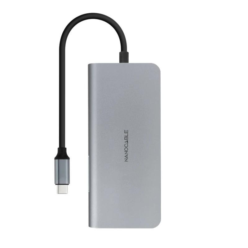 Nanocable Hub 8en1 USB-A+HDMI+USB-C PD+RJ45+TF+SD Nanocable Hub 8en1 USB-A+HDMI+USB-C PD+RJ45+TF+SD
