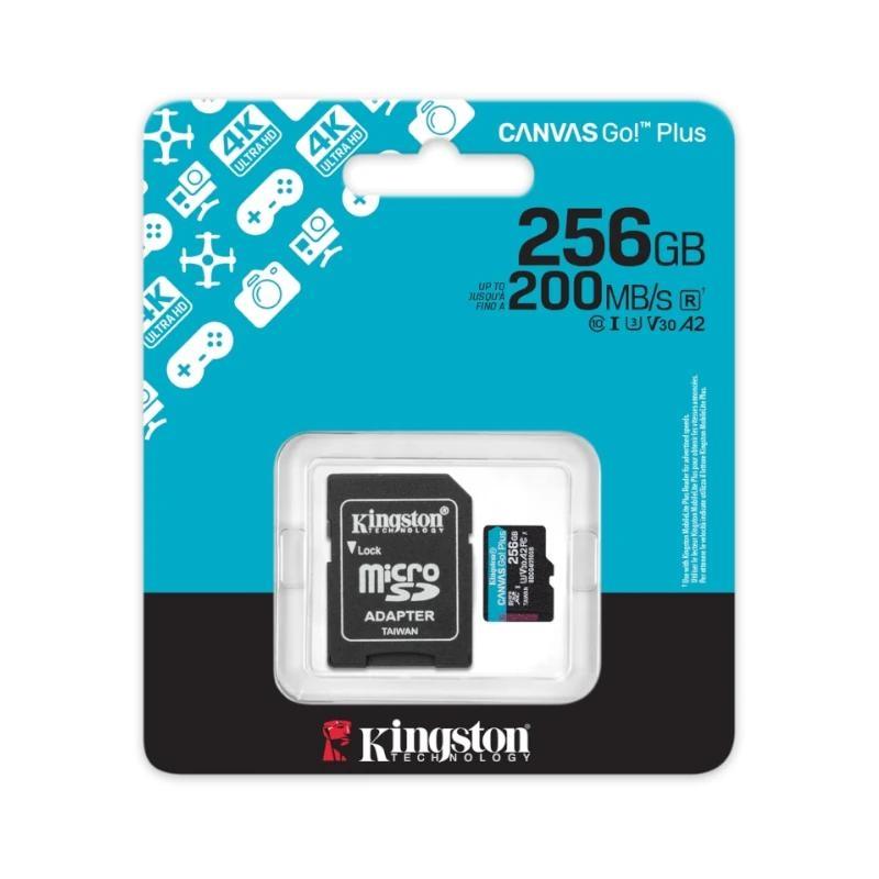 Kingston microSD Canvas Go! Plus 4 256GB 200 MB-s Kingston microSD Canvas Go! Plus 4 256GB 200 MB-s