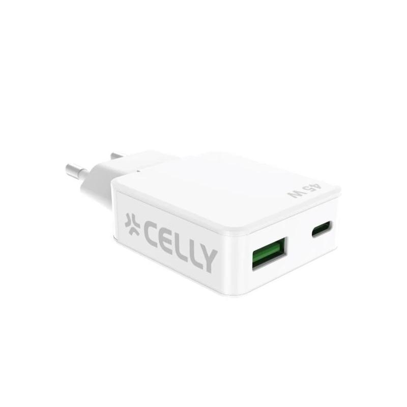 Celly Cargador 1 Usb-C 1 Usb- A 45w Celly Cargador 1 Usb-C 1 Usb- A 45w