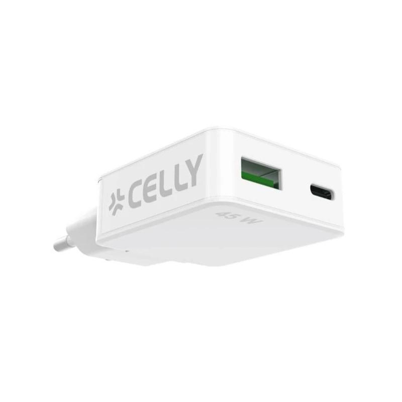 Celly Cargador 1 Usb-C 1 Usb- A 45w Celly Cargador 1 Usb-C 1 Usb- A 45w