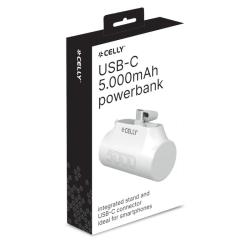 Celly Powerbank Compacta Usb-C 5000 mAh Blanca