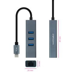 Nanocable Conversor USB-C Ethernet +3xUSB 3.0