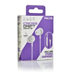 NGS Auricular CROSSDRIFT Blanco cable JACK 3.5 Mm
