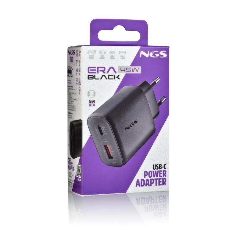 NGS CARGADOR GAN ULTRARAPIDO 45W USB-C+ USB-A