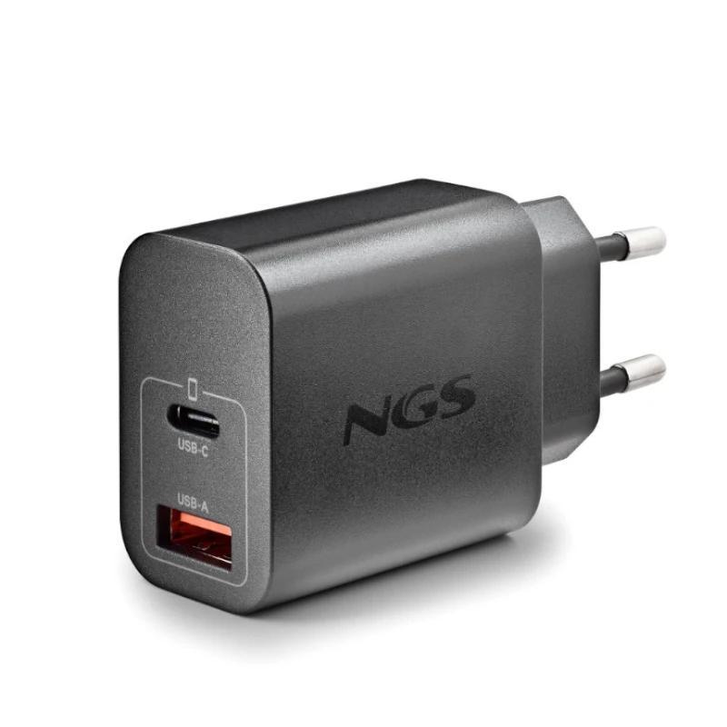 NGS CARGADOR GAN ULTRARAPIDO 30W USB-C+ USB-A