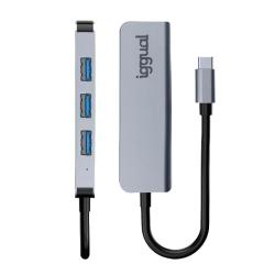 iggual Hub USB 3.0 tipo C x 4 puertos USB-A 3.0
