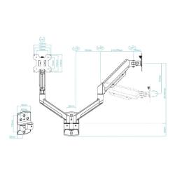 Tooq Soporte Pared LP1434TNR-B 2 brazo 13-34 Negro