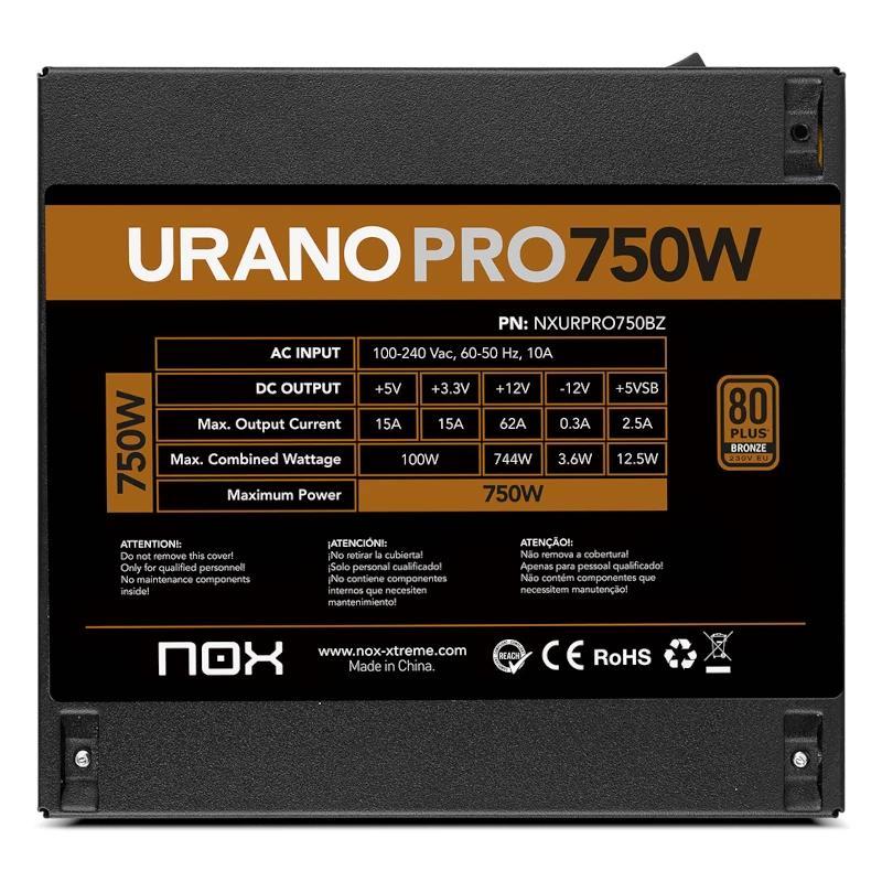 NOX Fuente ATX Urano PRO 750W Bronze