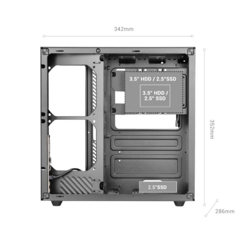 MARS GAMING MCV-ONE Atx Doble Cámara Negro
