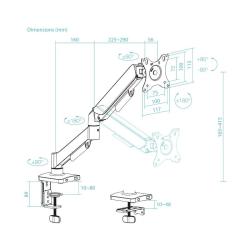 Tooq Soporte mesa DB1733TNR-B 1 brazo 17-32 Negro