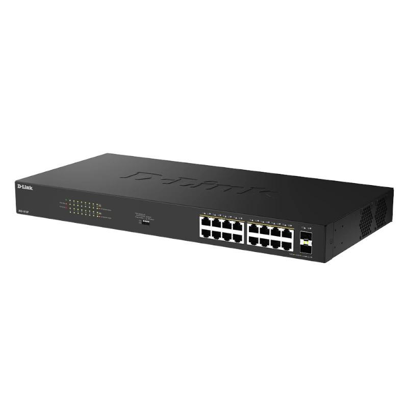 D-Link DGS-1018P/E Switch 16xGbE PoE+ 2xSFP