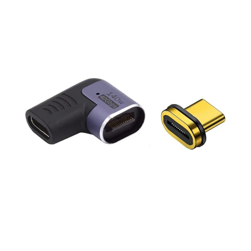 EWENT Adaptador Magnético USB-C  90ºUSB4 PD 140w