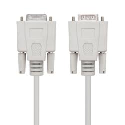 Nanocable Cable Serie RS232, DB9 M-H, Beige, 1.8m