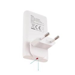 Tooq Cargador pared GAN USB-C/PD + USB-A/QC 65W