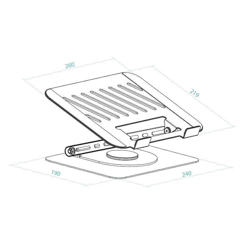 Tooq Soporte mesa 360º dispositivos 11-17" Plata