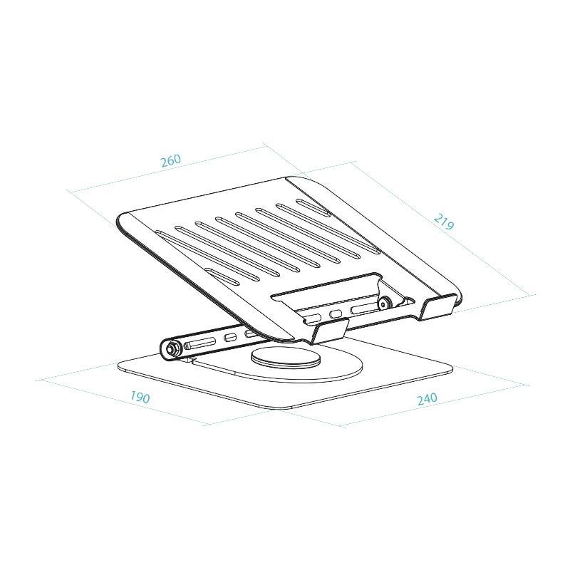 Tooq Soporte mesa 360º dispositivos 11-17" Gris