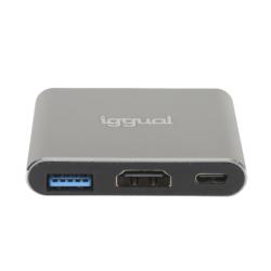 iggual Hub tipo C 3 en 1 HDMI USB3.0 PD100W