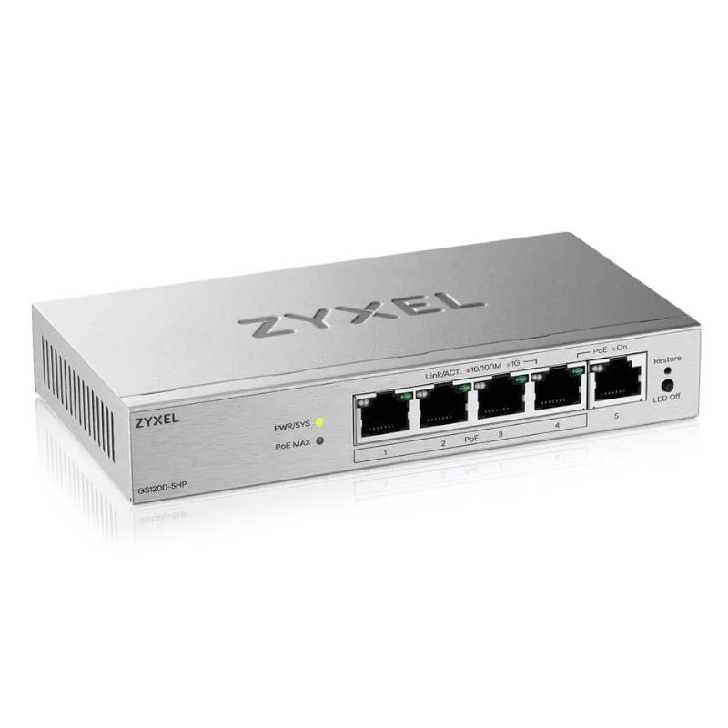 ZyXEL GS1200-5HPv3 Switch 5xGb (4xPoE+) 68W