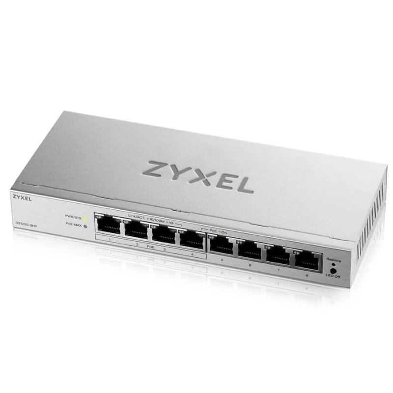 ZyXEL GS1200-8HPv3 Switch 8xGb (4xPoE+) 68W