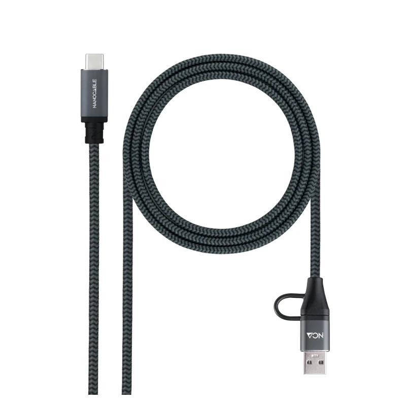 Nanocable Cable USB3.2 100W USB-C+A/USB-C 3 M