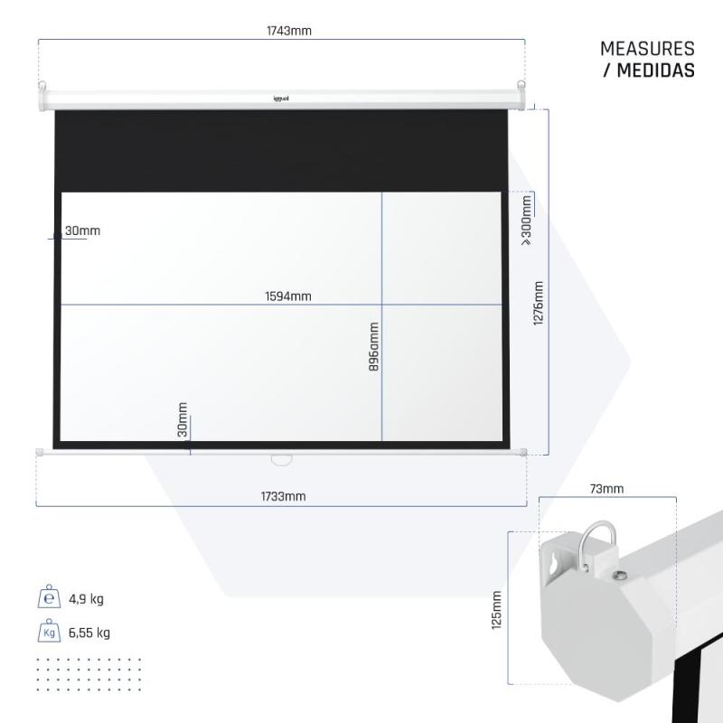iggual Pantalla manual 16:9 72" 159x89 cm