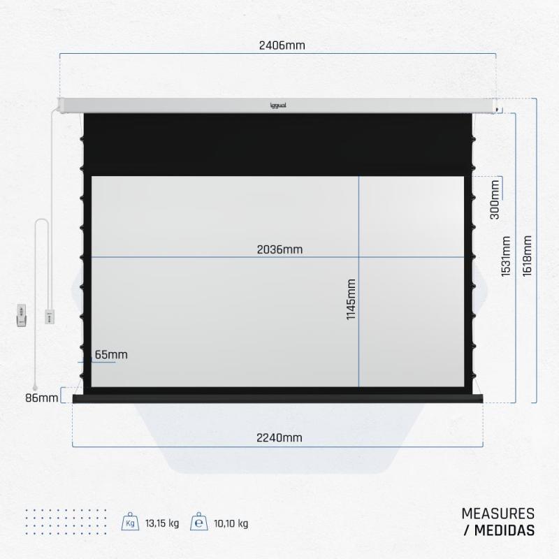 iggual Pantalla eléc tensionada 16:9 92" 203x114cm